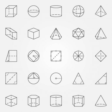 Geometri ve trigonometri Icons set