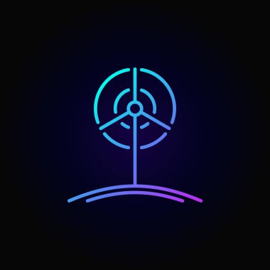 Rüzgar Türbini anahat renkli simge