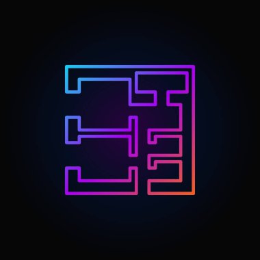 Renkli kare ev planı simgesi