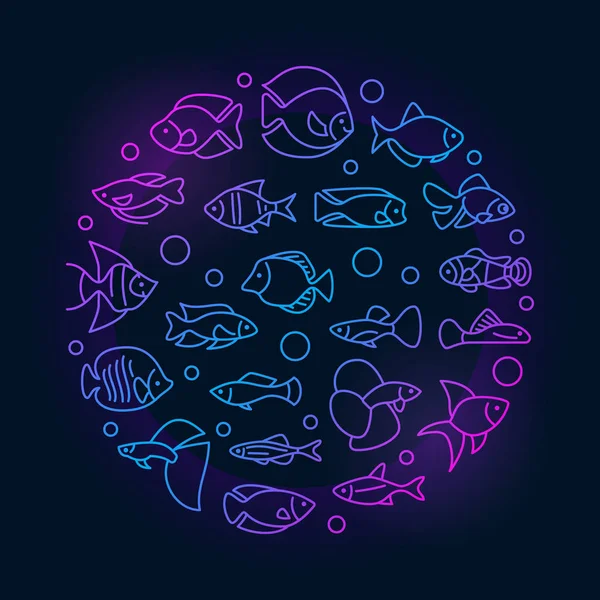 Красочная иллюстрация аквариумных рыб — стоковый вектор