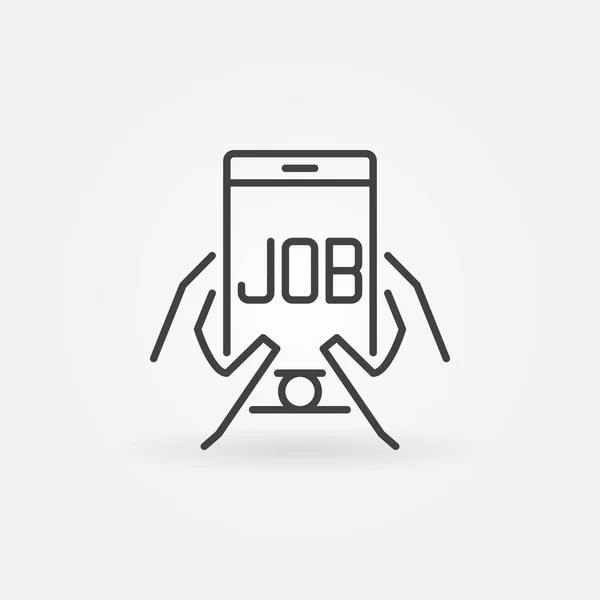 Job in smartphone icon — Stock Vector