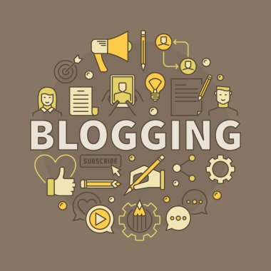 Bloglama renkli vektör çizim