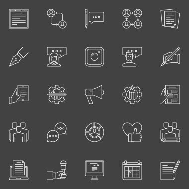 Sosyal medya ve blog kavramı simgeler