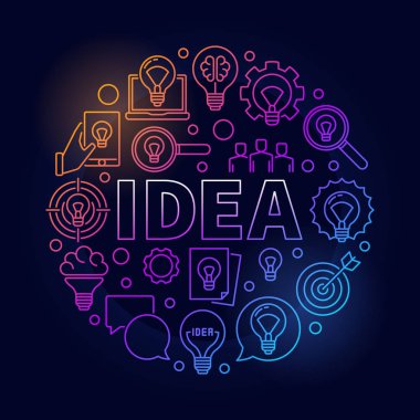 Fikir yuvarlak parlak illüstrasyon