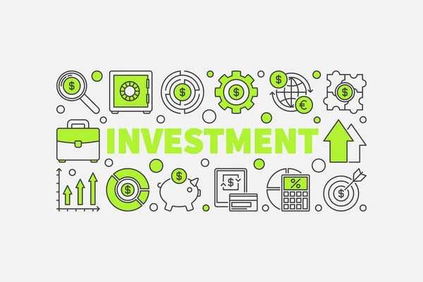 Investimenti e illustrazione monetaria — Vettoriale Stock