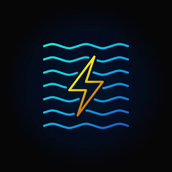 Hydro-elektriciteit minimale kleurrijke pictogram — Stockvector