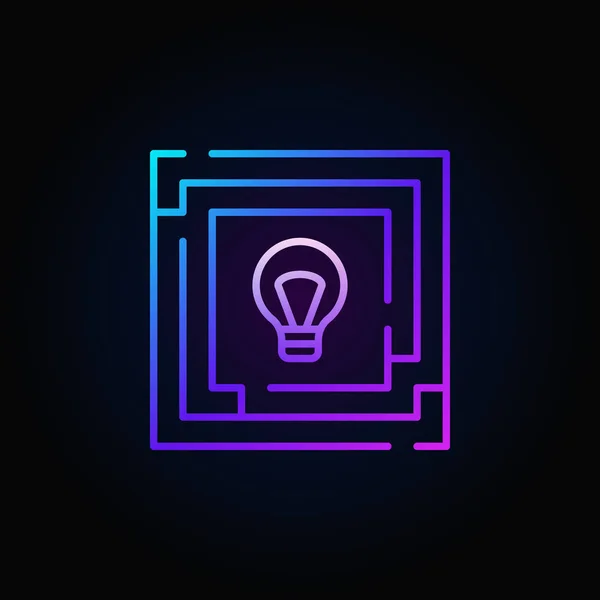 Labirinto colorido com ícone de lâmpada — Vetor de Stock