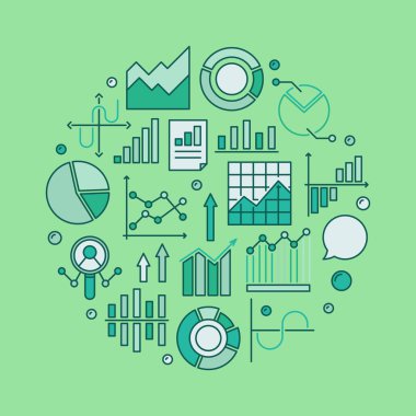 Renkli veri analizi illüstrasyon