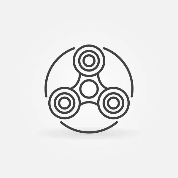 Fidget spinner esquema icono — Vector de stock
