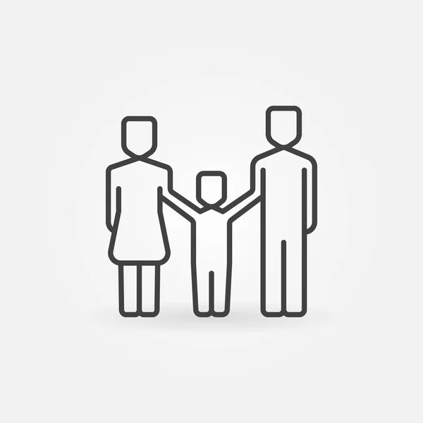 Bonne icône de ligne de famille — Image vectorielle