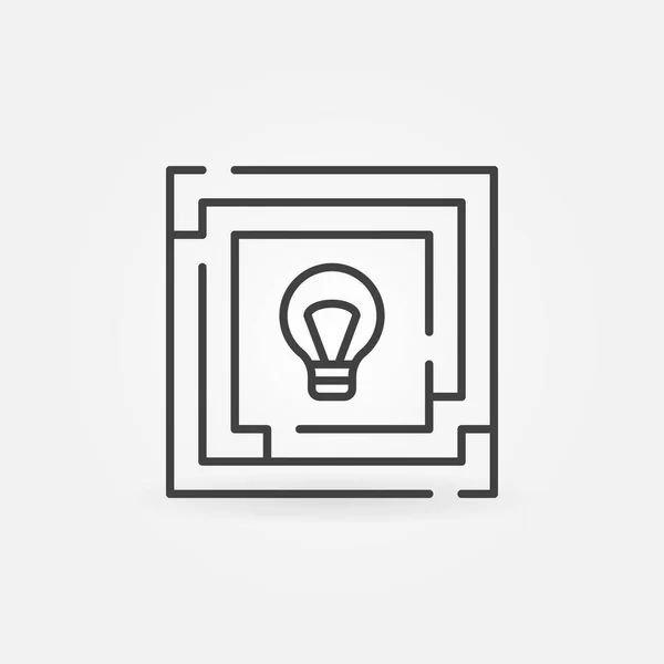 Labyrinthe avec icône de l'ampoule — Image vectorielle