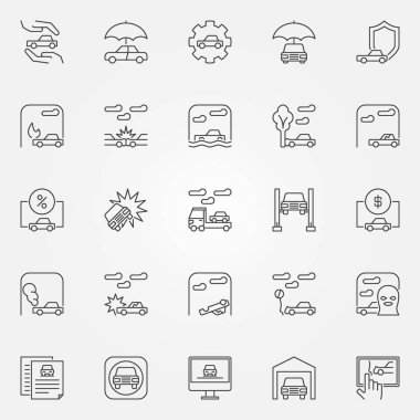 araba sigortası Icons set