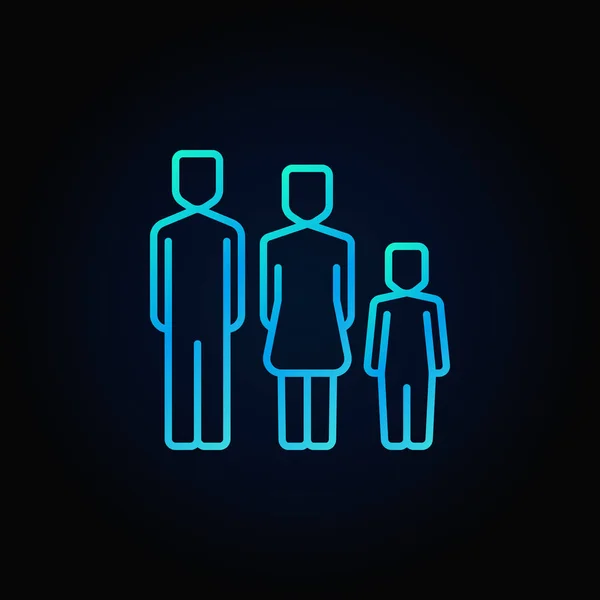 Rodzina Niebieska ikona — Wektor stockowy