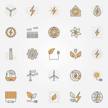 Renkli yeşil enerji simgeler