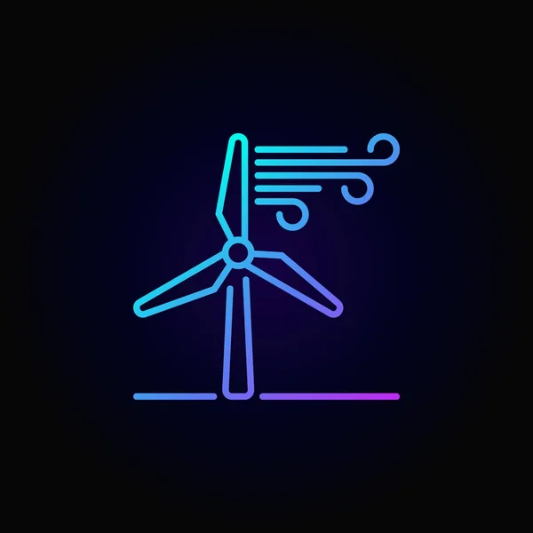 Wind energie lineaire kleurrijke pictogram — Stockvector