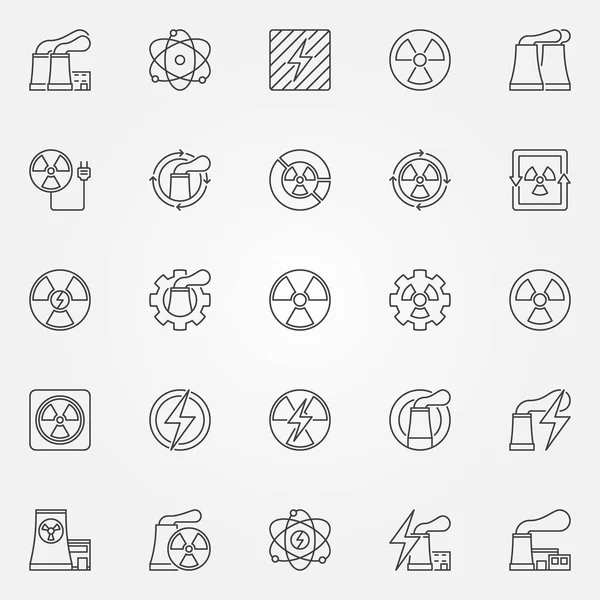 Conjunto de iconos de energía nuclear — Archivo Imágenes Vectoriales