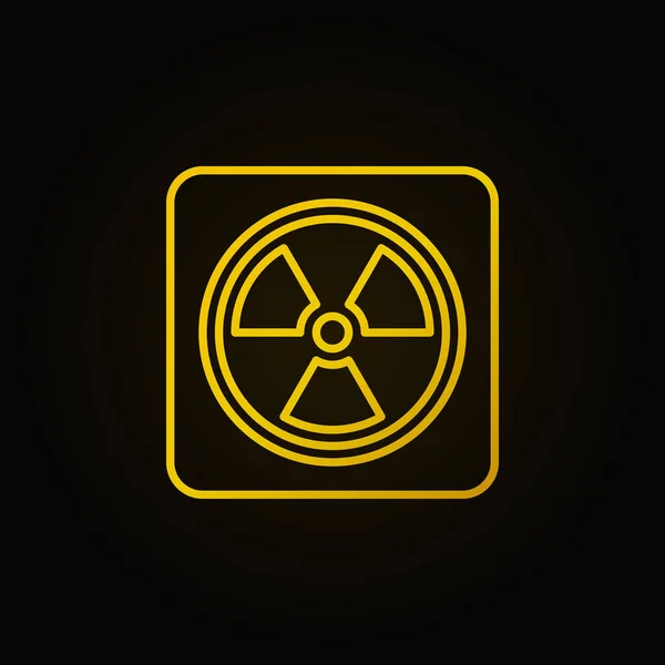 Promieniowanie koncepcja liniowej żółta ikona — Wektor stockowy