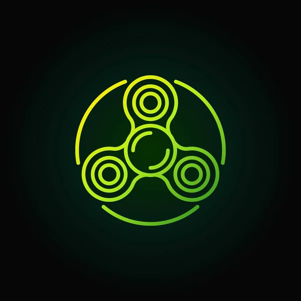 Spinner icono de línea verde — Vector de stock