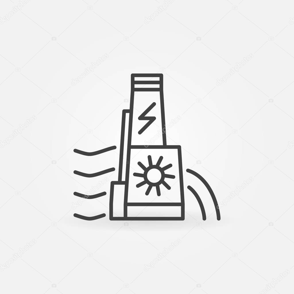 Hydroelectric dam icon - vector hydroelectricity concept sign or design element in thin line style