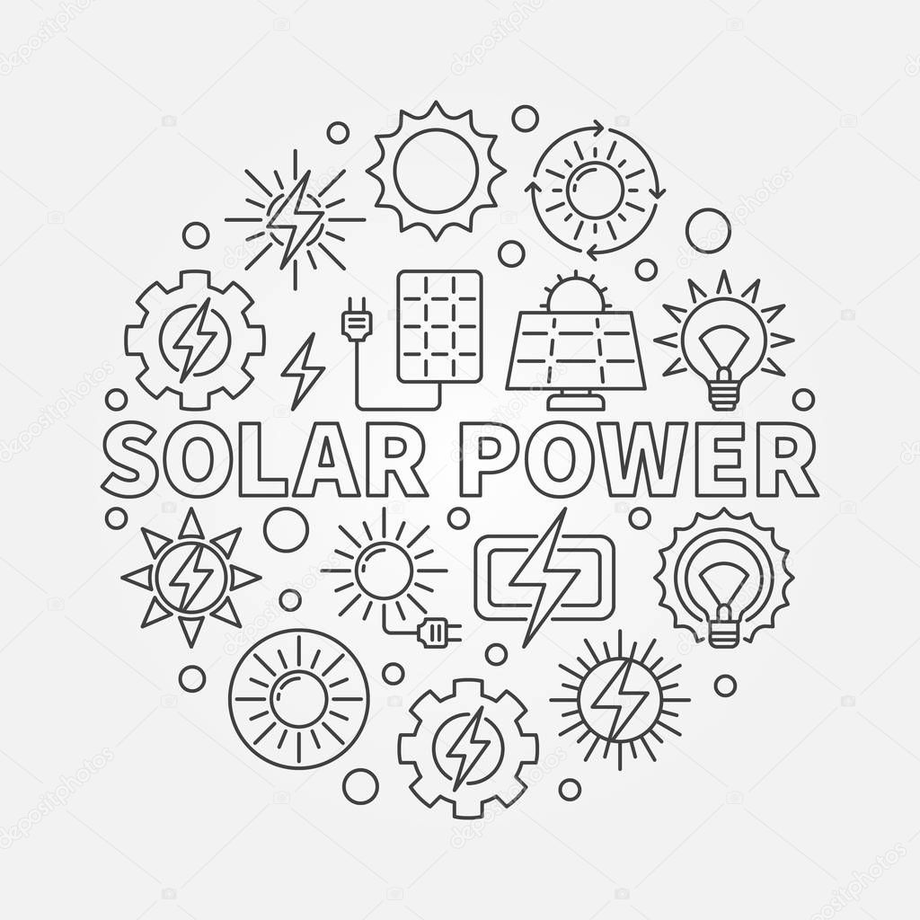 Solar power round illustration