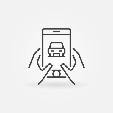 Smartphone araba simgesi olan holding eller