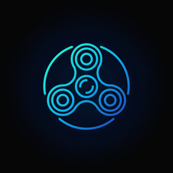 Vector fidget spinner icono azul — Vector de stock