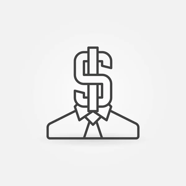 Dólar cabeza icono — Vector de stock