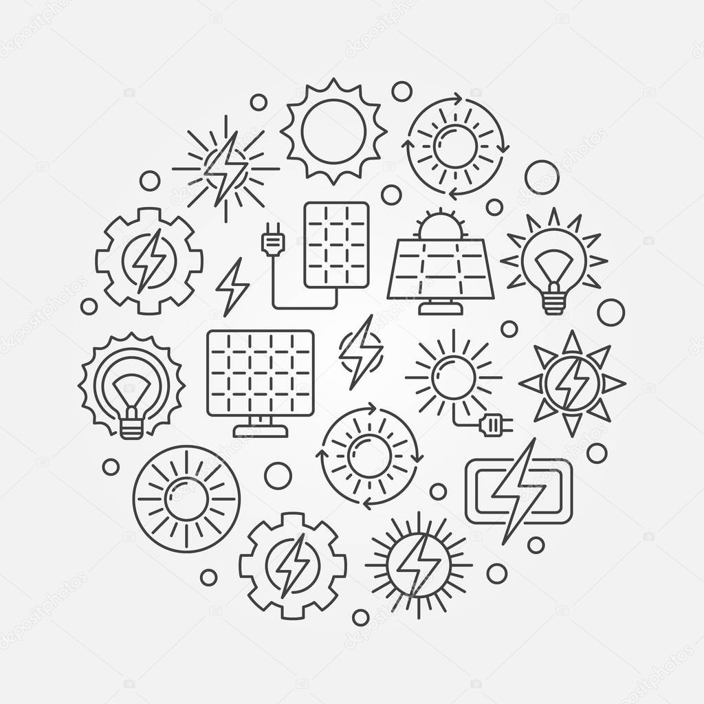 Solar power circular illustration