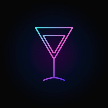 Renkli martini cam vektör simgesi