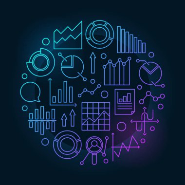 Veri analytics dairesel illüstrasyon