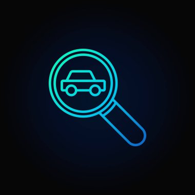 Bir araba simgesi olan büyüteç