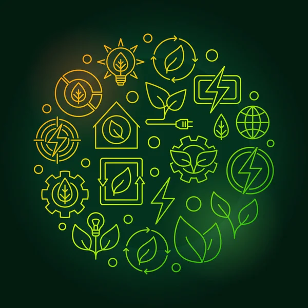 Bioenergia circular ilustração verde — Vetor de Stock
