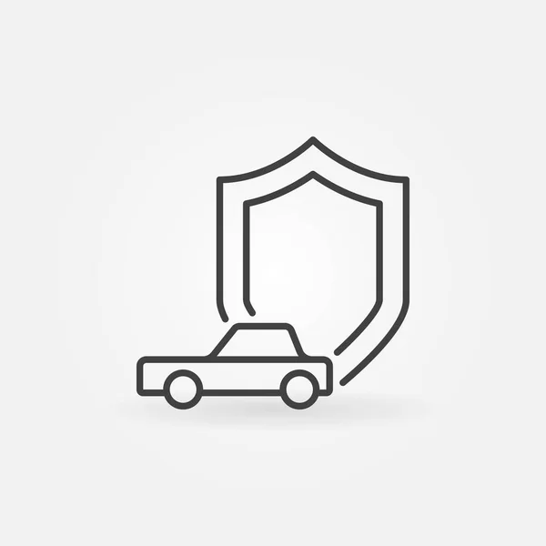 Car and shield icon — Stock Vector