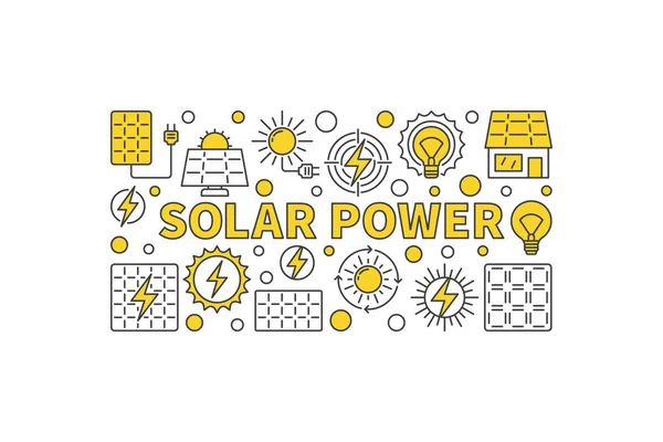 Banner de concepto de energía solar — Archivo Imágenes Vectoriales