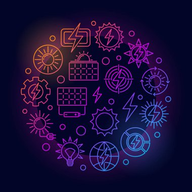 Güneş enerjisi kavramı renkli resimde