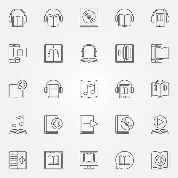 Audioboek icons set — Stockvector