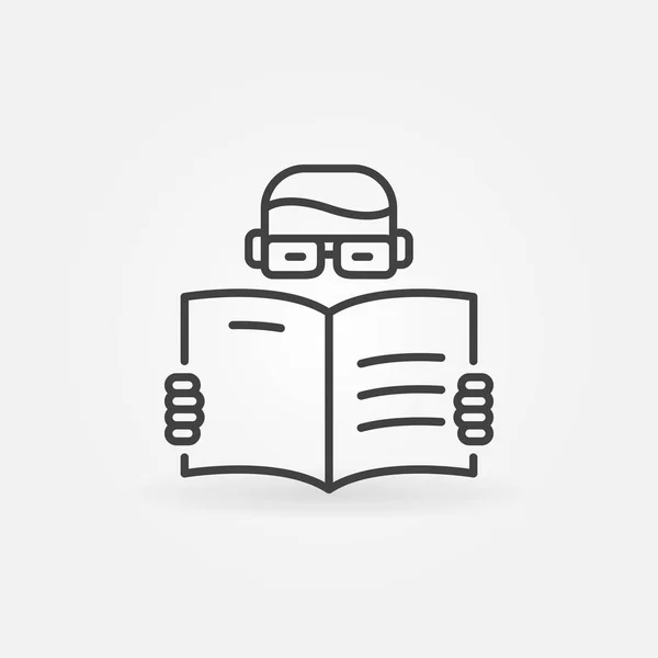 Człowiek czytający książkę — Wektor stockowy