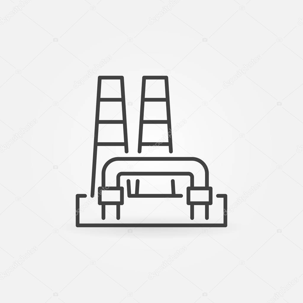 Outline geothermal power plant icon