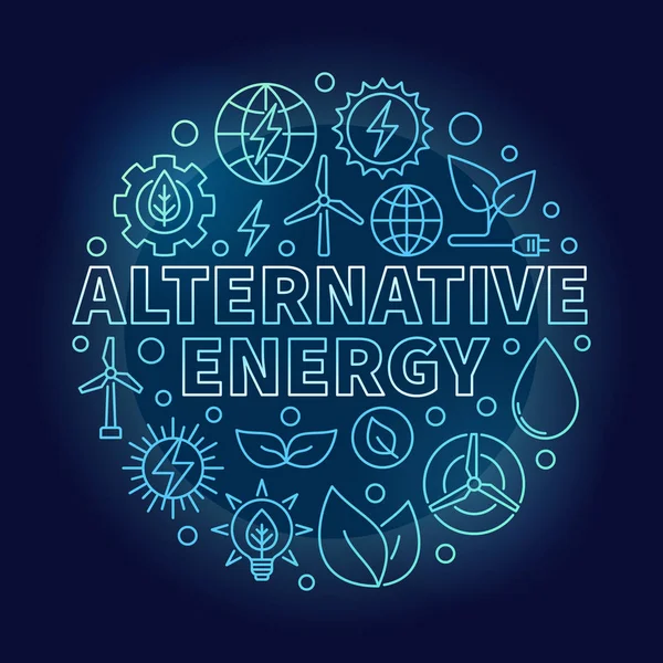 Alternatif enerji mavi illüstrasyon — Stok Vektör