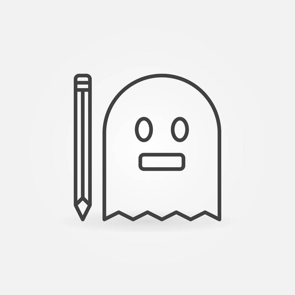 Ghost with pencil linear icon