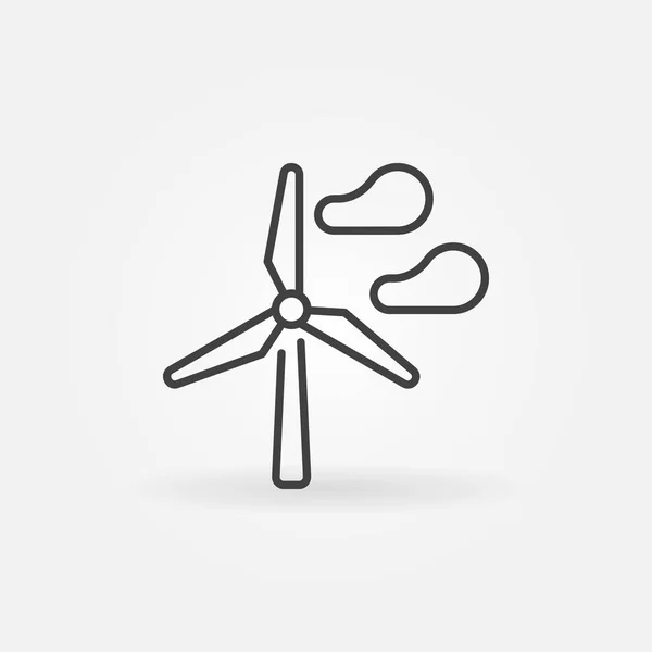 Turbina eólica con icono de nubes — Archivo Imágenes Vectoriales