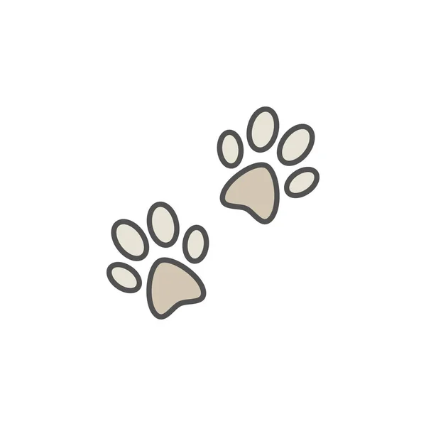 Pair of paw prints colorful icon — Stock Vector