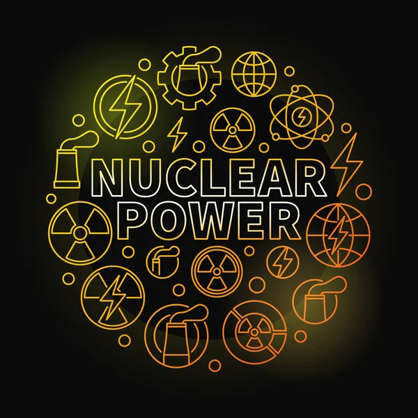 Energia nuclear rodada ilustração colorida —  Vetores de Stock