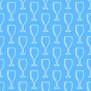 Mavi Şarap kadehi seamless modeli