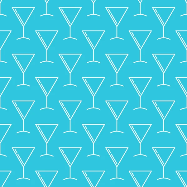 Martini koktejl sklo modrý vzor — Stockový vektor