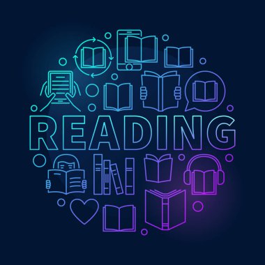 Yuvarlak renkli resimde okuma