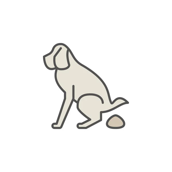 Hund bajsande färgglada ikon — Stock vektor