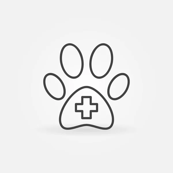 Pata de cão com cruz dentro do ícone —  Vetores de Stock