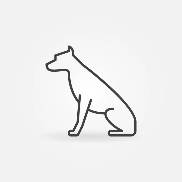 Sentado perro vector icono — Vector de stock