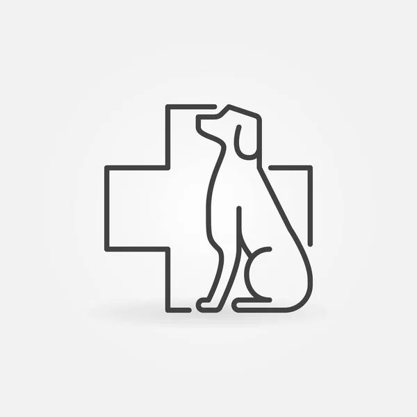 Vektor anjing dengan ikon silang hewan - Stok Vektor